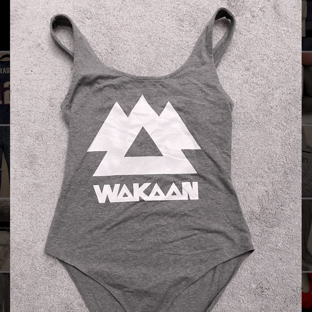 Wakaan One Piece Bodysuit Never Worn Gray